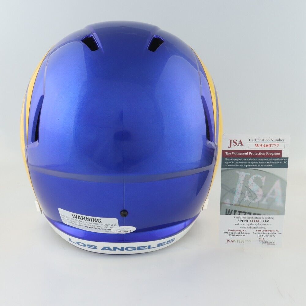 Eric Dickerson Signed Los Angeles Rams Full-Size Speed Helmet (JSA COA) HOF R.B.