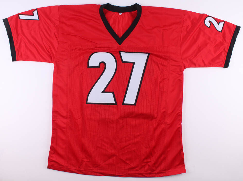 Nick Chubb Signed Georgia Bulldogs Red Jersey (JSA Holo) Browns 2nd Rd Pick 2018