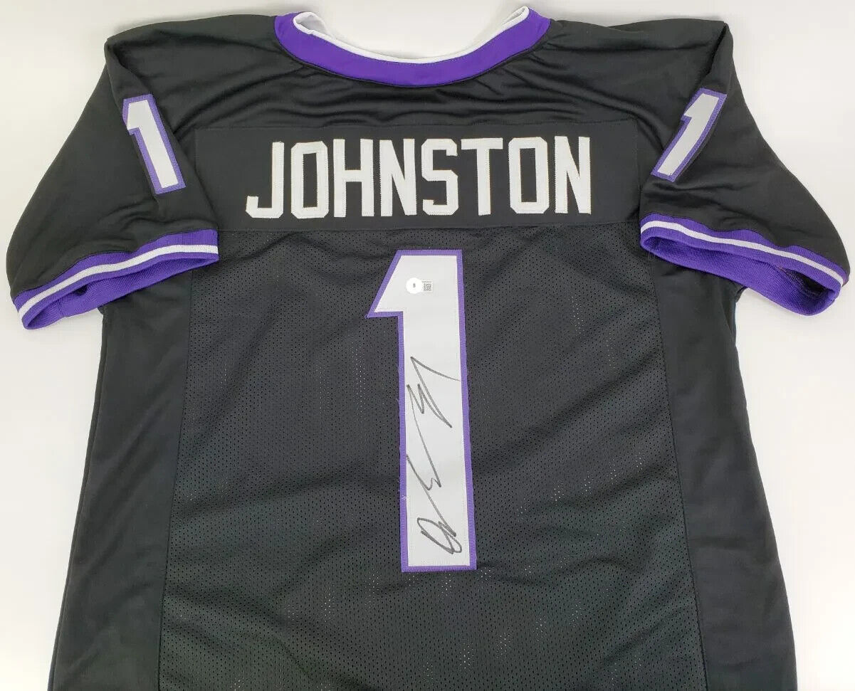 Quentin Johnston Signed TCU Horned Frogs Jersey (Beckett) L.A. Charger Receiver
