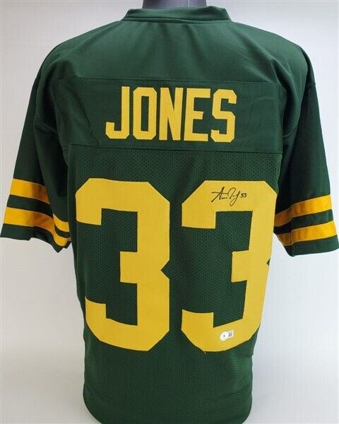 Aaron Jones Signed Green Bay Packer Color Rush Jersey (Beckett) 2020 Pro Bowl RB