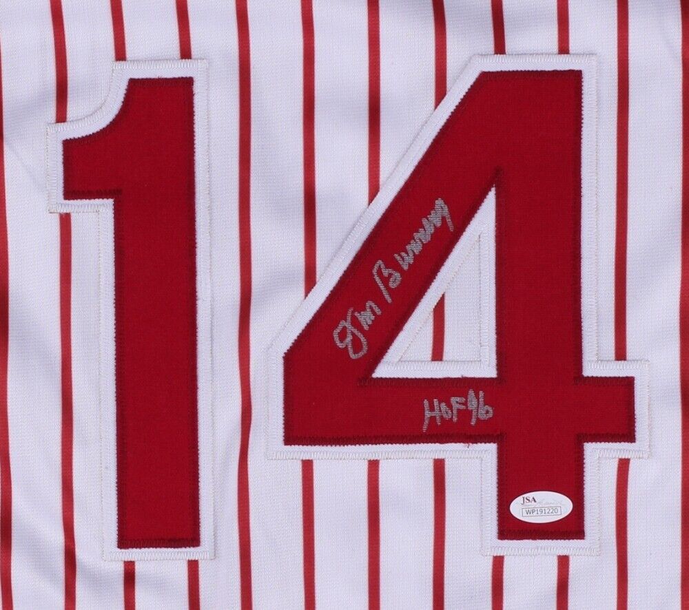 Jim Bunning Signed Philadelphia Phillies Jersey (JSA COA) Perfect Game 1964