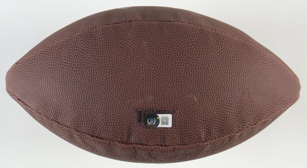 Jim McMahon Signed Wilson NFL Football (Beckett) Chicago Bears Super Bowl XX Q.B