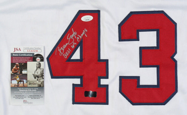 Brian Snitker Signed Jersey Inscribed WS Champs (JSA)