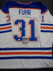 Grant Fuhr Signed Edmonton Oilers Jersey (JSA COA) 5xStanley Cup Champion Goalie