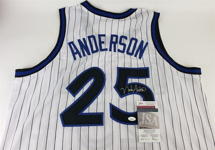 Nick Anderson Signed Magic Jersey (JSA COA) 1989 1st Ever Draft Pick by Orlando