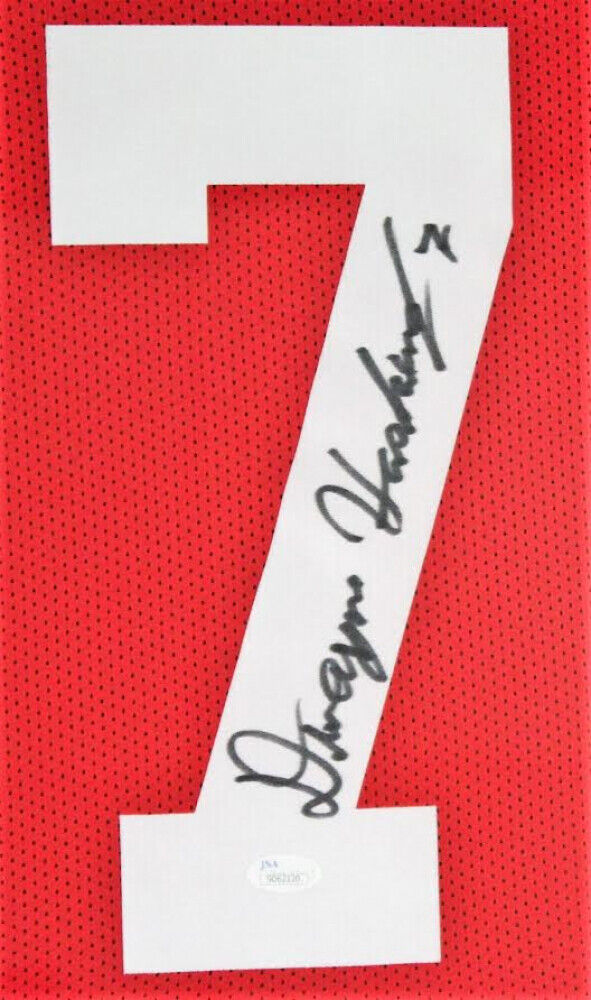 Dwayne Haskins Signed Ohio State Buckeye 35x43 Framed Jersey / JSA COA Died 2022