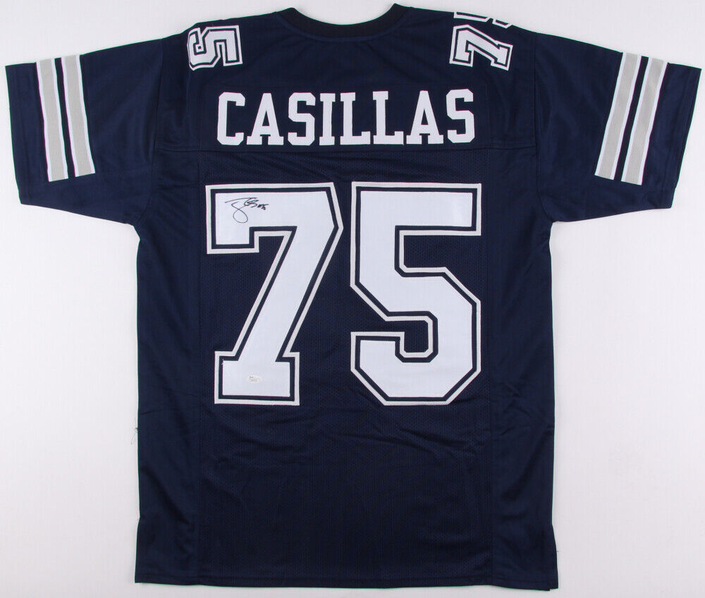 Tony Casillas Signed Cowboys Jersey (JSA) 2×Super Bowl champion (XXVII, XXVIII)
