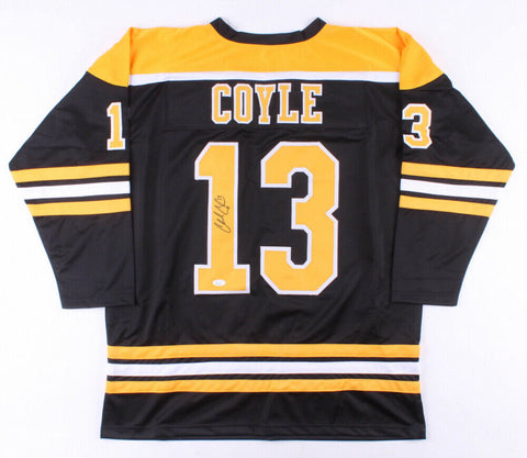 Charlie Coyle Signed Boston Bruins Throwback "B" Logo Jersey (JSA COA) Center
