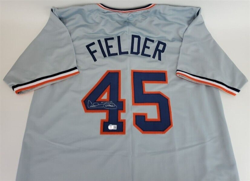 Cecil Fielder Signed Detroit Tigers Road Jersey (Beckett) 3× ll-Star 1B / DH