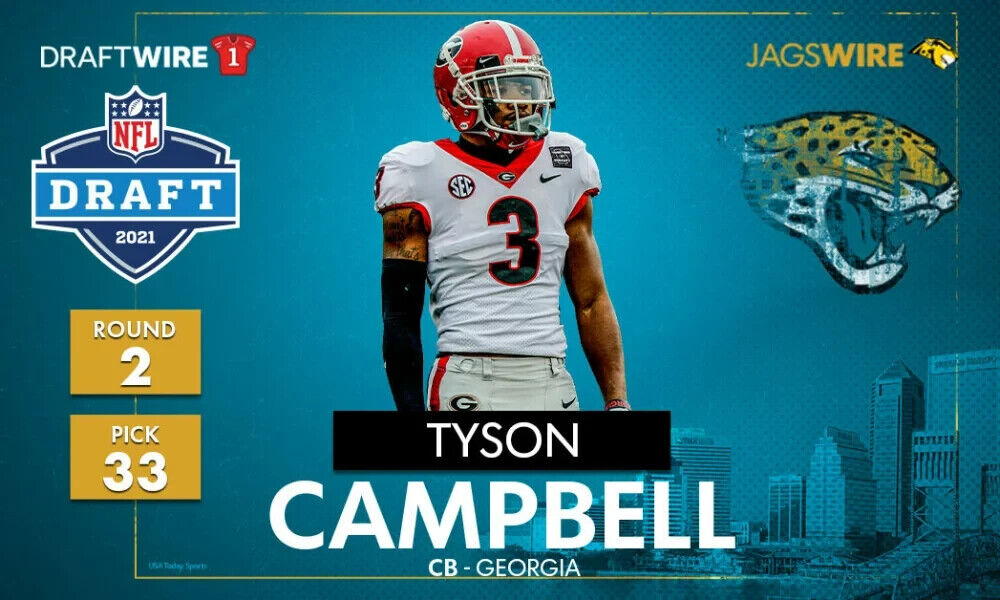 Tyson Campbell Signed Jacksonville Jaguars Jersey (JSA COA) 2021 2nd Rnd Pck D.B