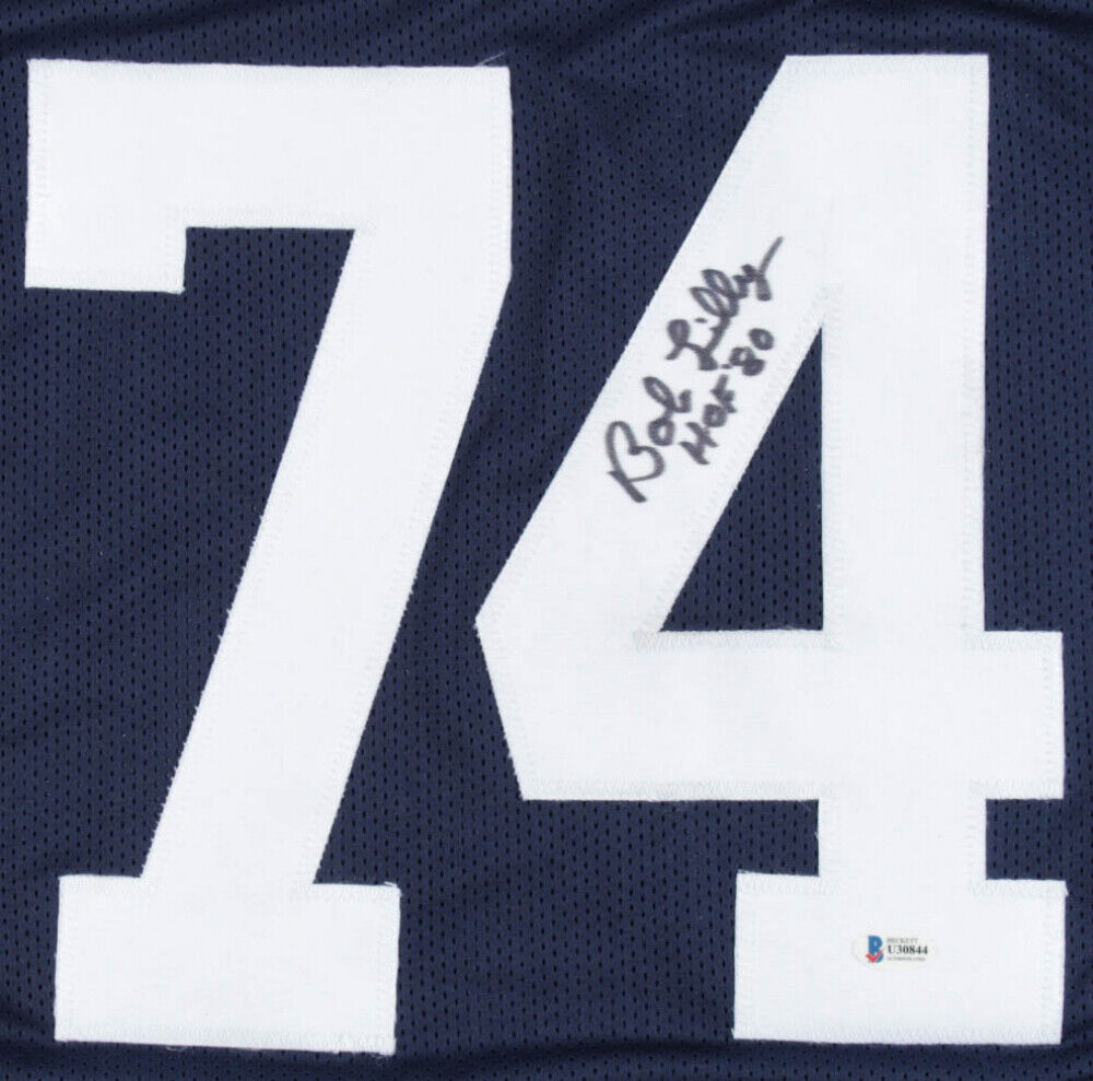 Bob Lilly Signed Dallas Cowboys Throwback Jersey Inscribed "HOF 80"(Beckett COA)