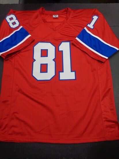 Russ Francis Signed New England Patriots Jersey (JSA COA) 3XPro Bowl Tight End