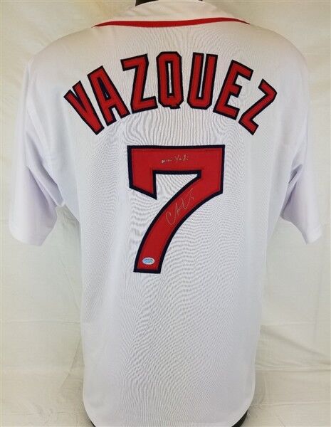 Christian Vazquez "Mini Yadi" Signed Boston Red Sox Jersey Hollywood Collectibls