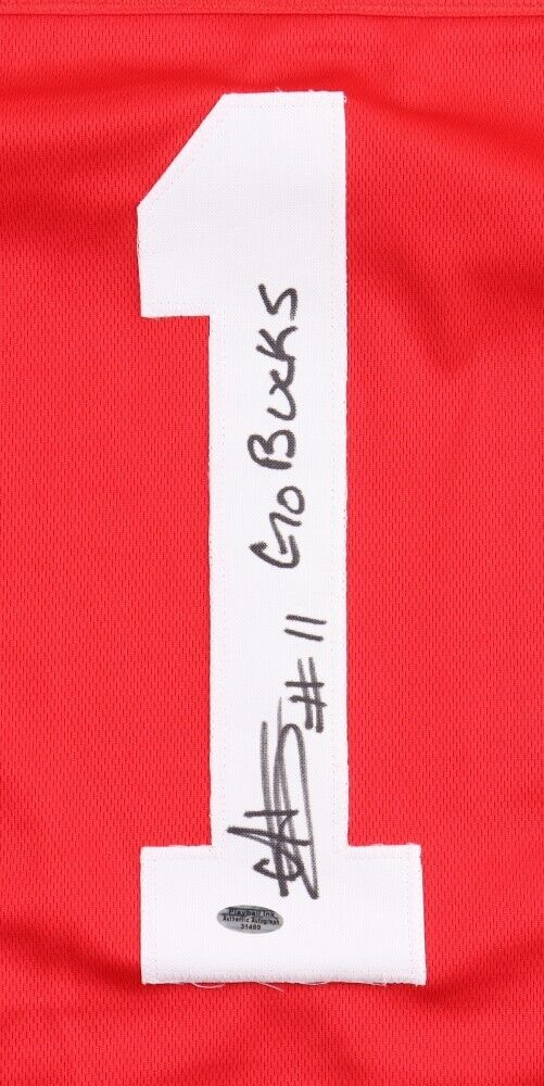 C. J Hicks Signed Ohio State Buckeyes Jersey (Playball Ink) 2023 Sophomore L.B.