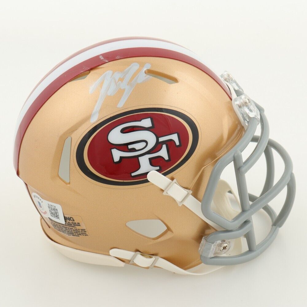 John Lynch Signed San Francisco 49ers Mini Helmet (Beckett) Super Bowl XXXVII DB