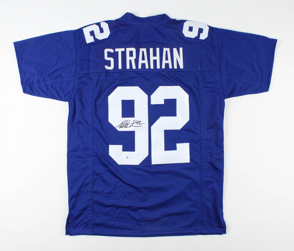 Michael Strahan New York Giants Signed Jersey (Beckett COA) 7×All Pro Def.End