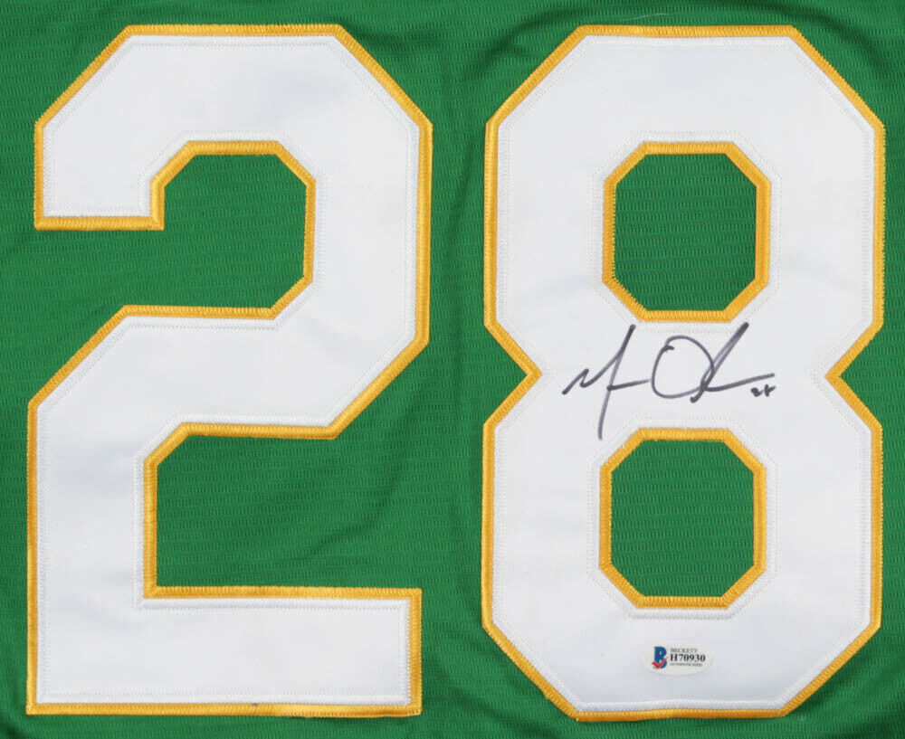 Matt Olson Signed Oakland Athletics Majestic MLB Jersey 2018 (Beckett COA) 1 B
