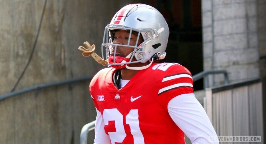 Evan Pryor Signed Ohio State Buckeyes Jersey (Playball Ink) 2023 Junior Receiver