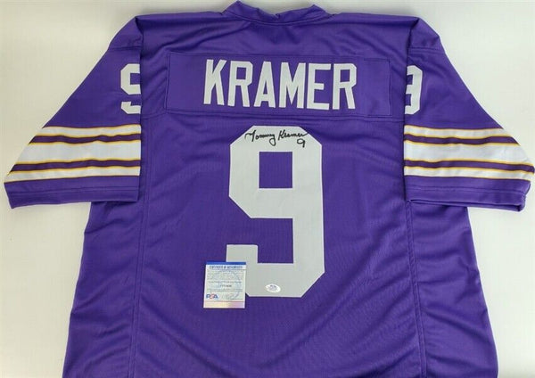 TOMMY KRAMER SIGNED AUTOGRAPHED MINNESOTA VIKINGS CUSTOM JERSEY PSA COA