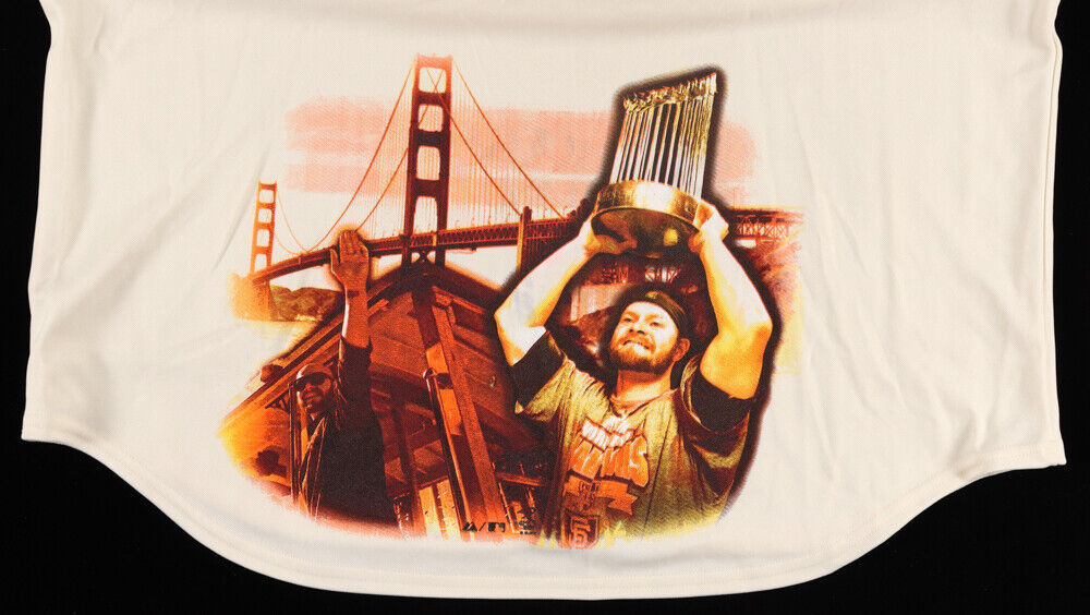 Cody Ross Signed San Francisco Giants Photo Jersey Insc WS Champs (Beckett Holo)