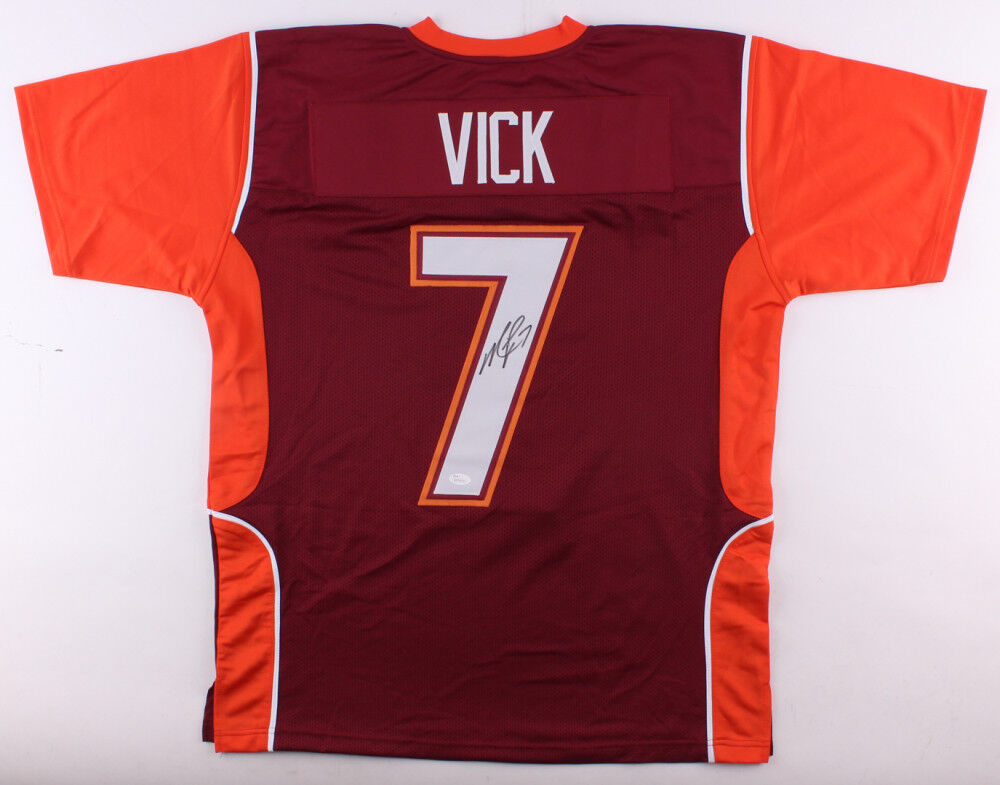 Michael Vick Signed Virginia Tech Hokies Orange Jersey (JSA) #1 Pick 2001 Draft