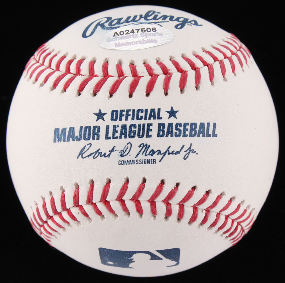 Addison Russell Signed OML Baseball (Schwartz COA )2016 Cubs World Series Champs