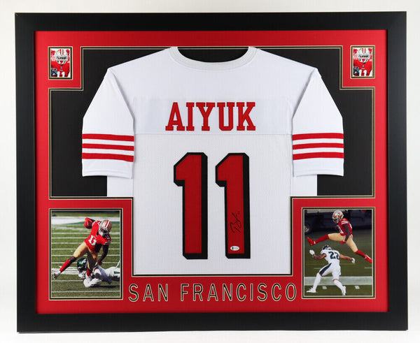 SAN FRANCISCO 49ERS BRANDON AIYUK AUTOGRAPHED RED JERSEY BECKETT WITNE –  Super Sports Center