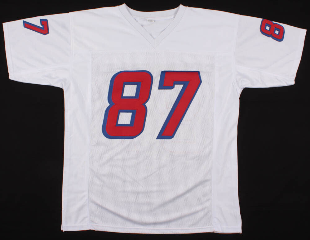 Ben Coates Signed New England Patriots White Jersey (JSA COA) Super Bowl XXXV TE