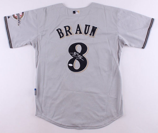 Ryan Braun Signed Authentic Milwaukee Brewers Jersey number 8 size Small