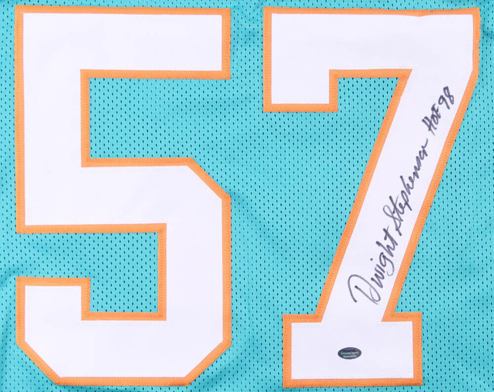 Dwight Stephenson Signed Miami Dolphins Jersey Inscribed "HOF 98"(Schwartz COA)