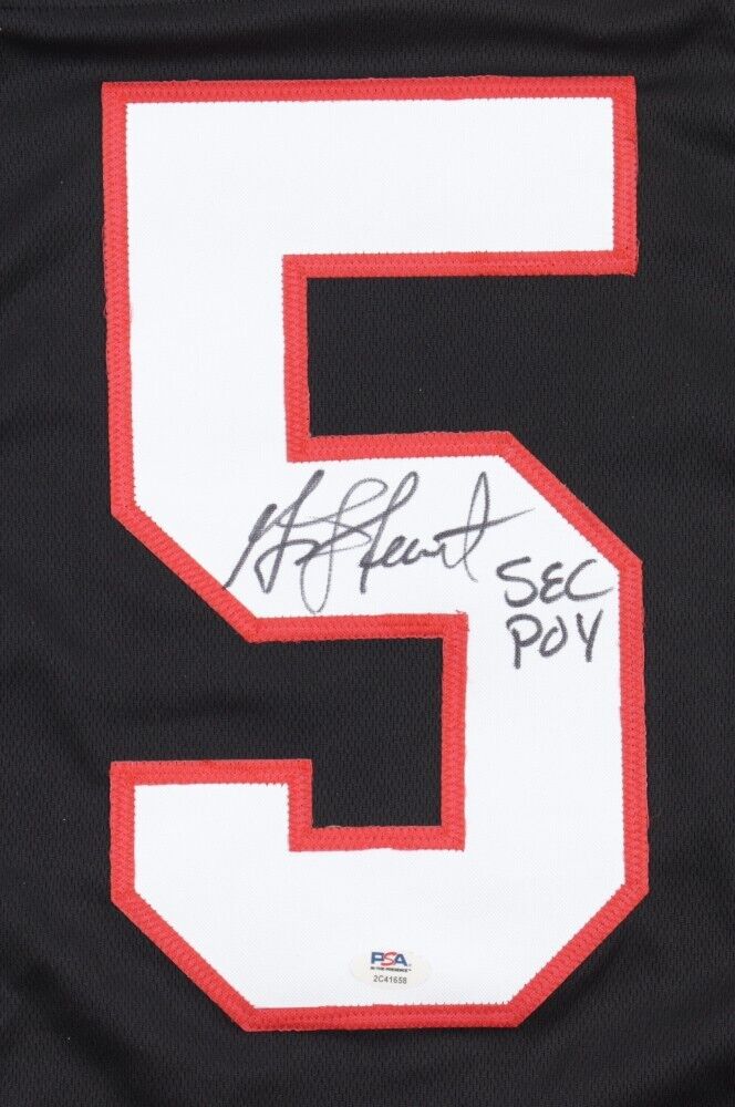 Garrison Hearst Signed Georgia Bulldogs Black Jersey Inscribed "Sec Poy" (PSA)