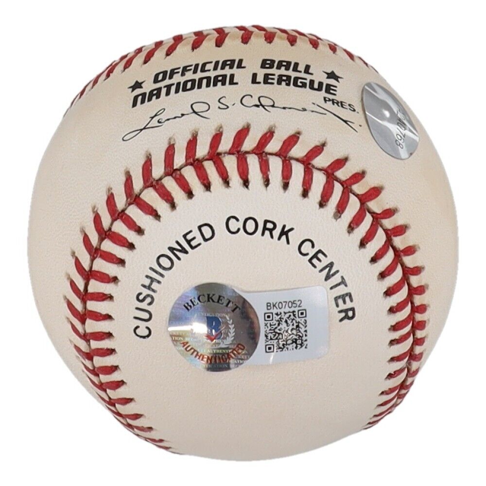 Ozzie Smith Signed OML Baseball (Beckett COA) St Louis Cardinals 15xAll Star S.S