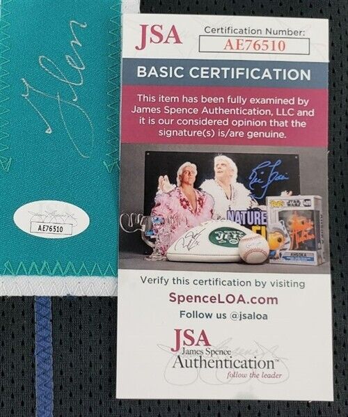 Glen Rice Signed Charlotte Hornets Black Pinstriped Jersey (JSA COA) 3xAll Star
