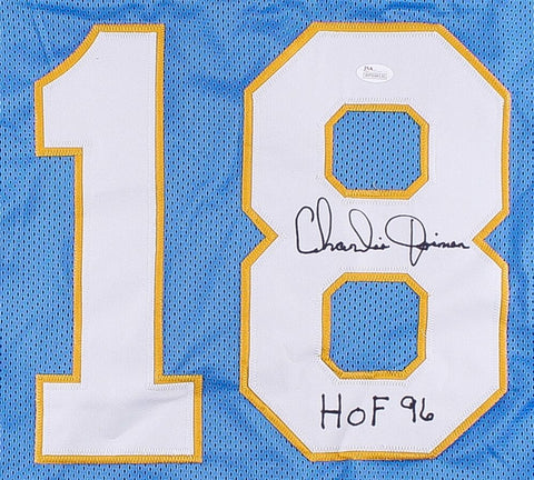 Charlie Joiner Signed San Diego Chargers Jersey Inscribed "HOF 96" (JSA COA)