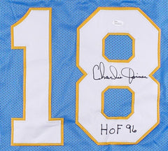 Charlie Joiner Signed San Diego Chargers Jersey Inscribed "HOF 96" (JSA COA)