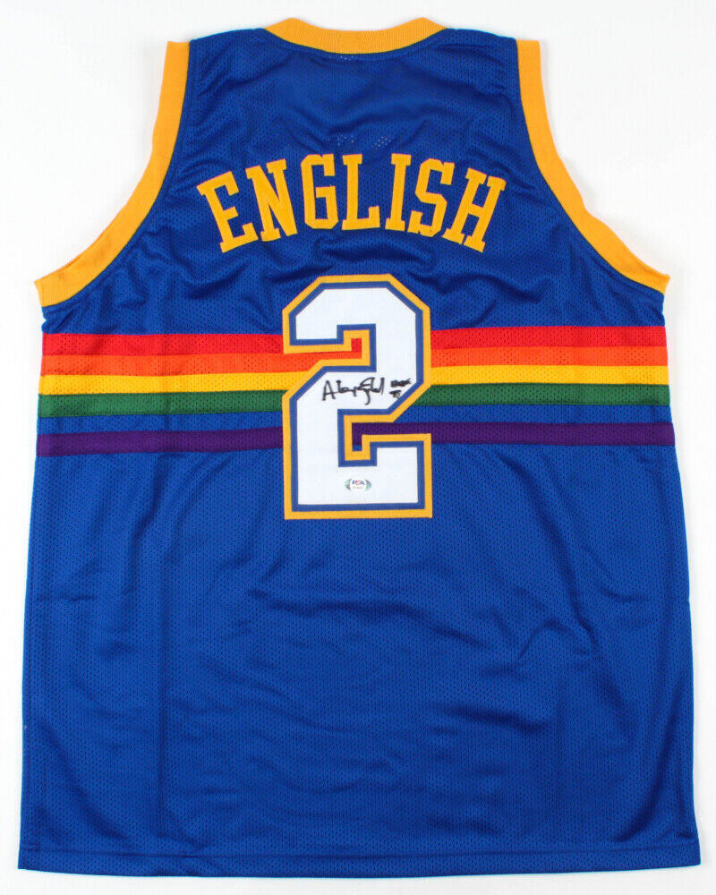 Alex English Signed Denver Nuggets Jersey (PSA COA) 8xNBA All-Star (1982–1989)