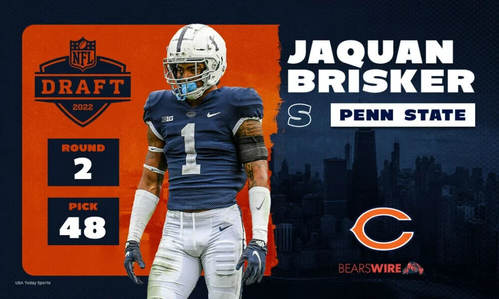 Jaquan Brisker Signed Bears Jersey (Beckett) Chicago's 2022 Top Draft Pick
