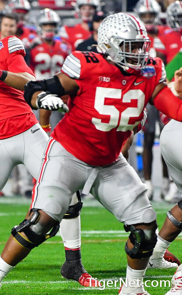 Wyatt Davis Signed Ohio State Buckeyes Jersey (Playball Ink Holo) 2021 Draft Pik