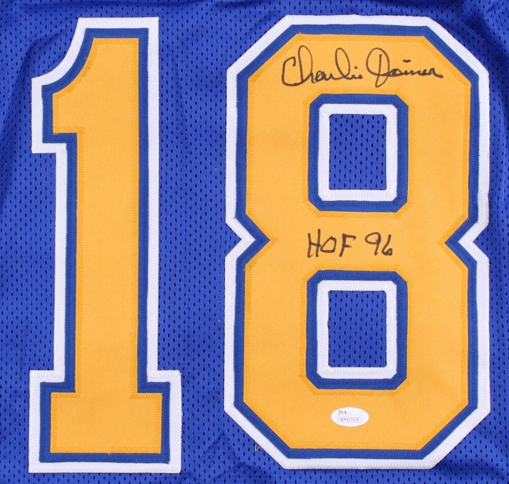 Charlie Joiner Signed Chargers Jersey Inscribed "HOF 96" (JSA) 3× Pro Bowl