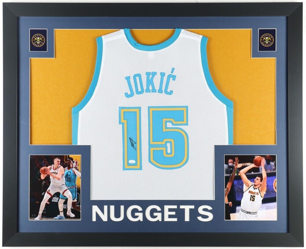 Nikola Jokic Signed Denver Nuggets Framed Jersey (JSA) 2022-23 NBA Champion/ MVP