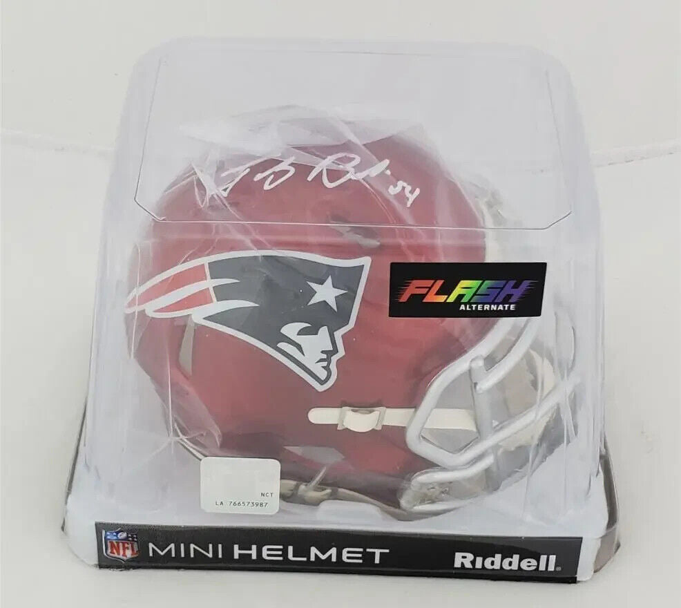 Tedy Bruschi Signed New England Patriots Flash Alternative Mini Helmet (Beckett)