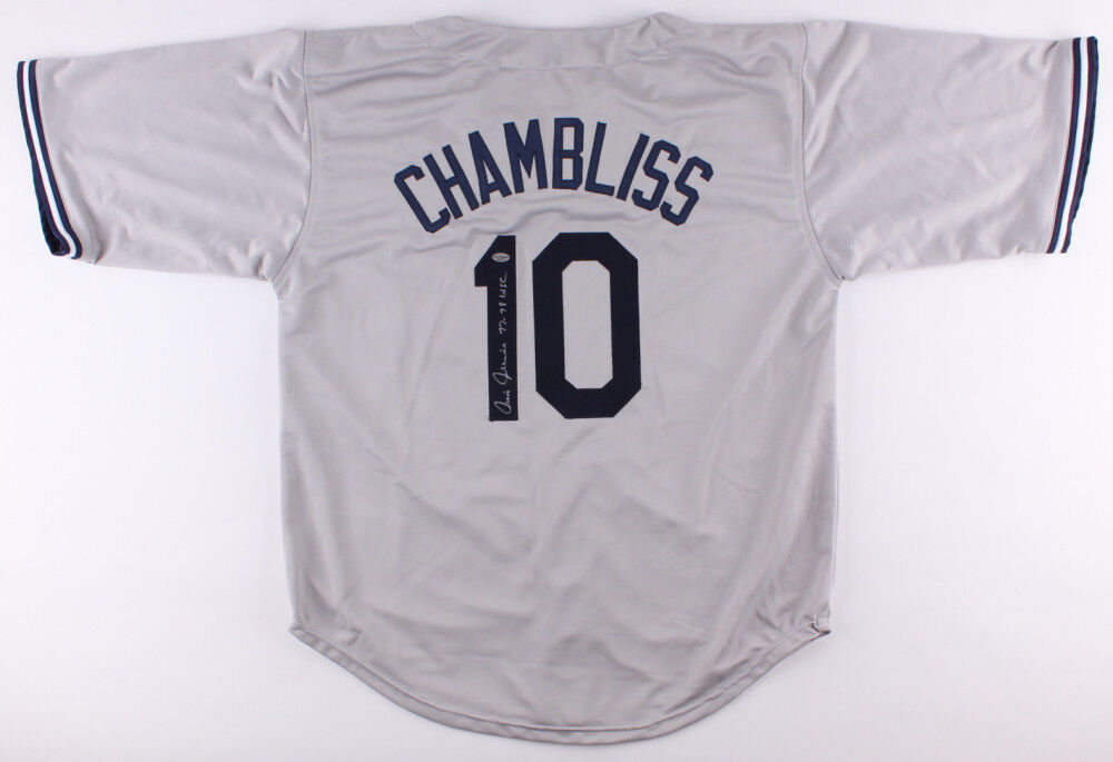 Chris Chambliss Signed Gray N.Y. Yankees Jersey Inscribed "77-78 WSC" (Leaf COA)