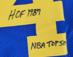 Rick Barry Signed San Francisco Warriors Photo Jersey (JSA COA) 1975 NBA Champ