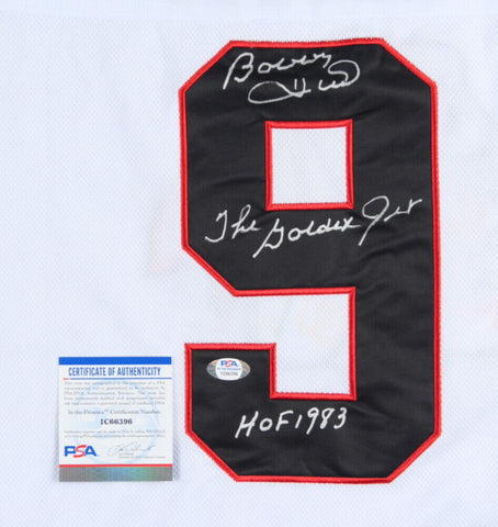 Bobby Hull Signed Chicago Blackhawks Inscribed "The Golden Jet" & "HOF 83" (PSA)