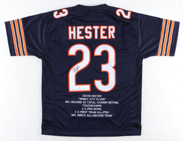 Devin Hester Signed Chicago Bears Stat Jersey (JSA COA) NFL All Time R –