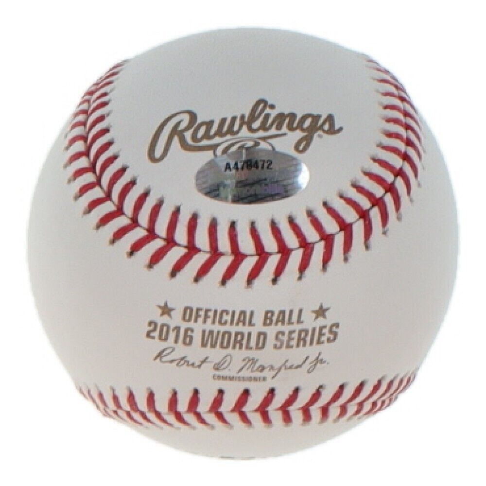 David Ross Signed 2016 Cub World Series Champion Baseball (Schwartz COA) Catcher