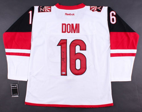 Max Domi Signed Arizona Coyotes Reebok NHL White Game Style Jersey (Beckett COA)