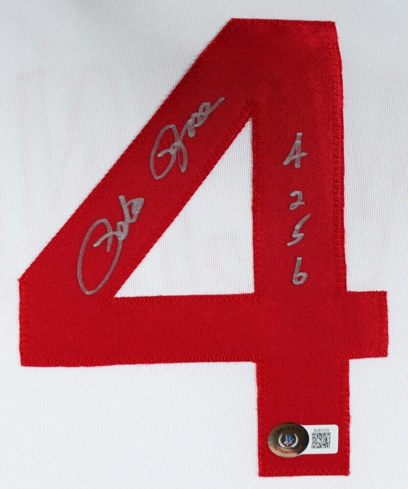Pete Rose Signed Cincinnati Reds Jersey Inscribed "4256"(Beckett) 2xSeries Champ
