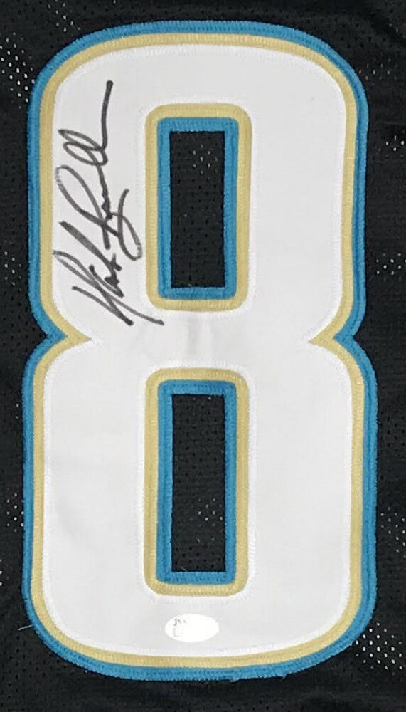 Mark Brunell Signed Jacksonville Jaguars Career Highlight Stat Jersey (JSA COA)