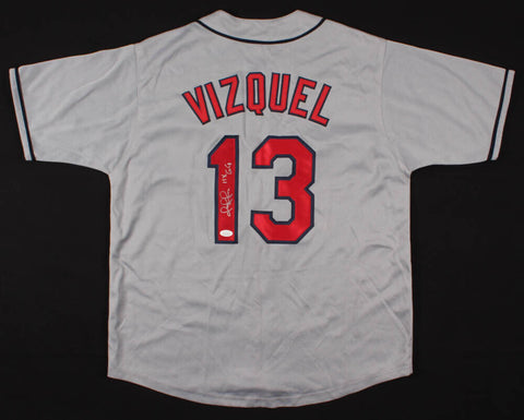 Omar Vizquel Signed Cleveland Indians Jersey Inscribed "11x GG" (JSA COA)